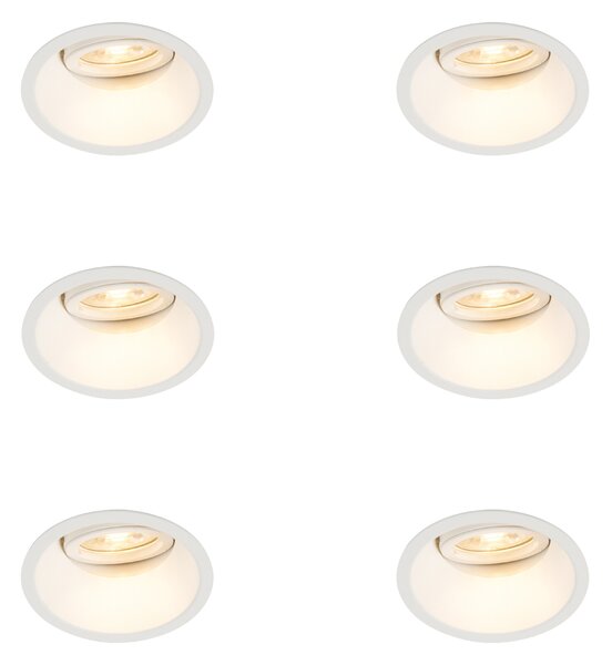 Set od 6 Ugradbeni reflektor bijeli rotirajući i nagibni - Alloy