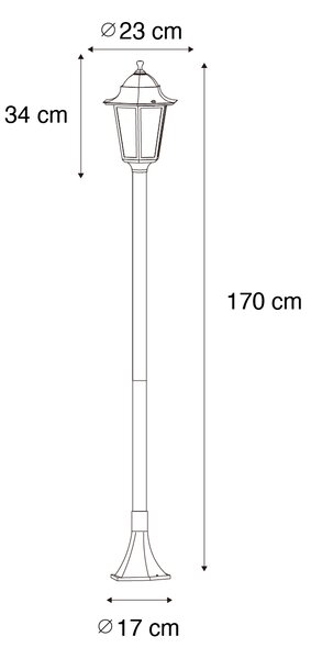 Klasična stojeća vanjska svjetiljka tamno zelena 170 cm IP44 - New Orleans