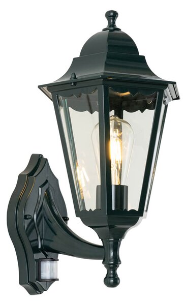 Vanjska zidna lampa tamno zelena sa senzorom pokreta IP44 - New Orleans up