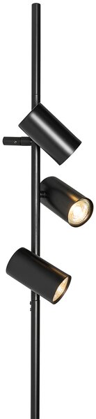 Pametna zidna svjetiljka crna s nožnim prekidačem 3-svjetla uklj. 3 Wifi GU10 50mm - Jeana Luxe