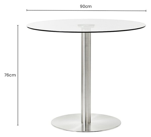 Okrugao blagovaonski stol sa staklenom pločom stola ø 90 cm Metropolitan – Premier Housewares