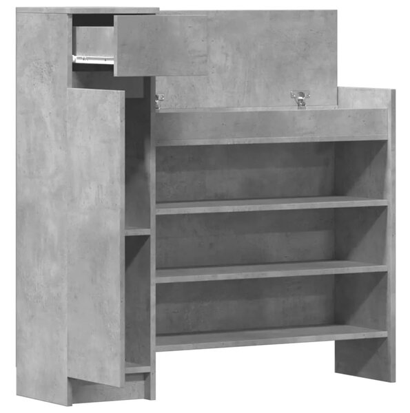 Ormarić za cipele boja betona 100 5x28x100 cm konstruirano drvo - Beton siva