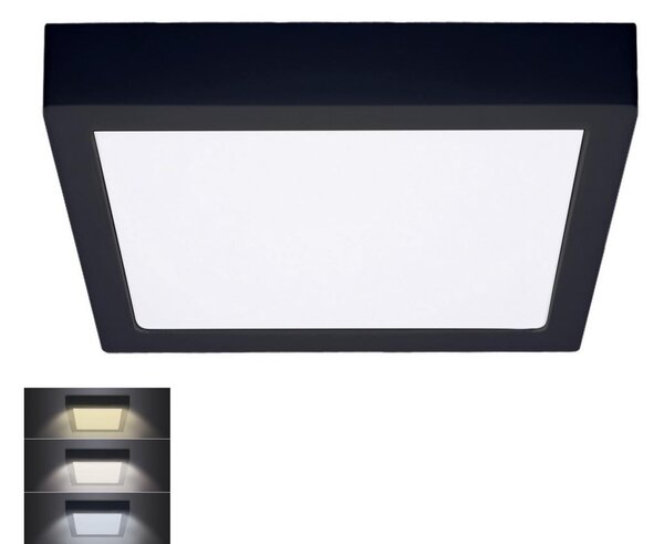 Solight WD175-B- LED Stropna svjetiljka LED/24W/230V 3000/4000/6000K crna uglast