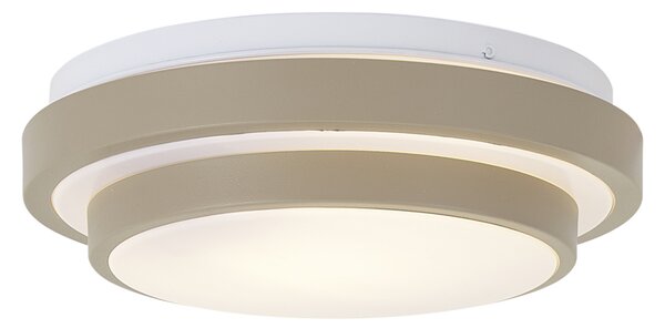 Moderna stropna svjetiljka taupe s bijelom 25cm IP44 - Walden