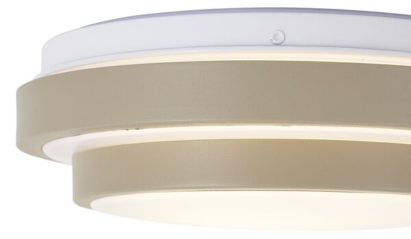 Moderna stropna svjetiljka taupe s bijelom 25cm IP44 - Walden