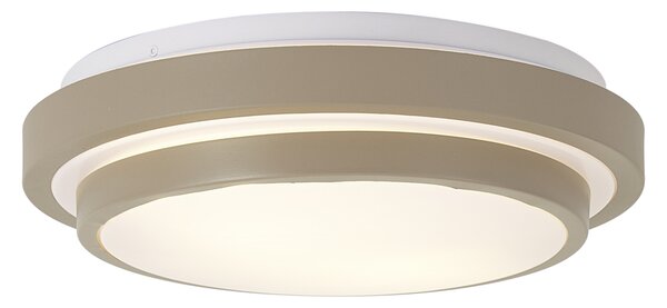 Moderna stropna svjetiljka taupe s bijelom 34 cm 2-svjetla IP44 - Walden