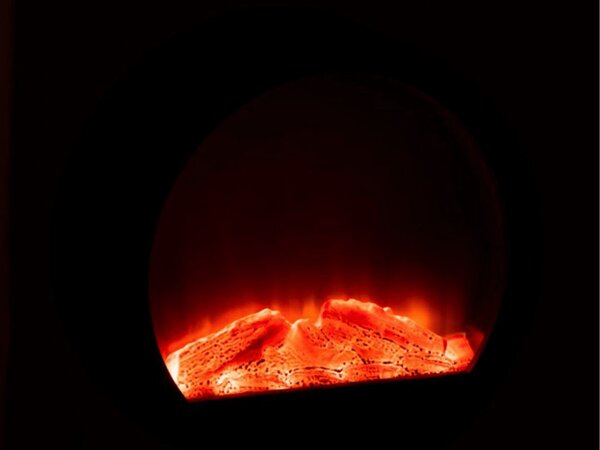 LED dekoracija okrugli kamin COZY WARM 35x34,5 cm, crni