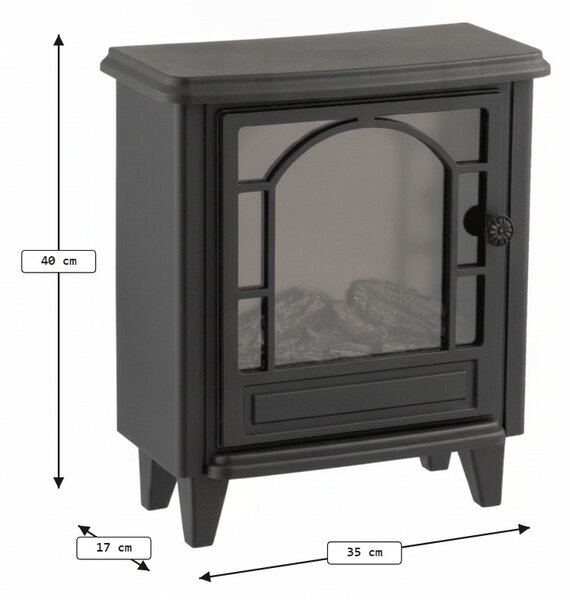 LED ukras kamin COZY WARM 40x35 cm, crni