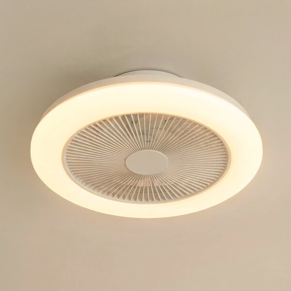 Lindby Vedin LED stropni ventilator, bijeli, DC, Ø 45 cm, RGBW, prigušiva, Bijela, Dnevni boravak/blagovaonica, Plastika