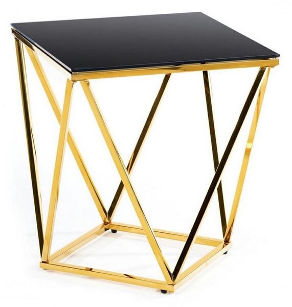 Stolić za kavu DIAMANTA 50x50 cm zlatna/crna