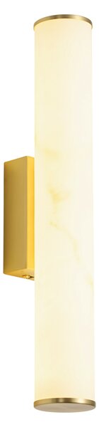 Japandi zidna svjetiljka mesing i alabaster uklj. 3-stupanjski prigušivu LED - Josephine