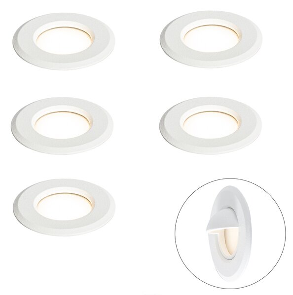 Set od 5 modernih ugradbenih reflektora bijeli uklj. LED IP67 - Linsey