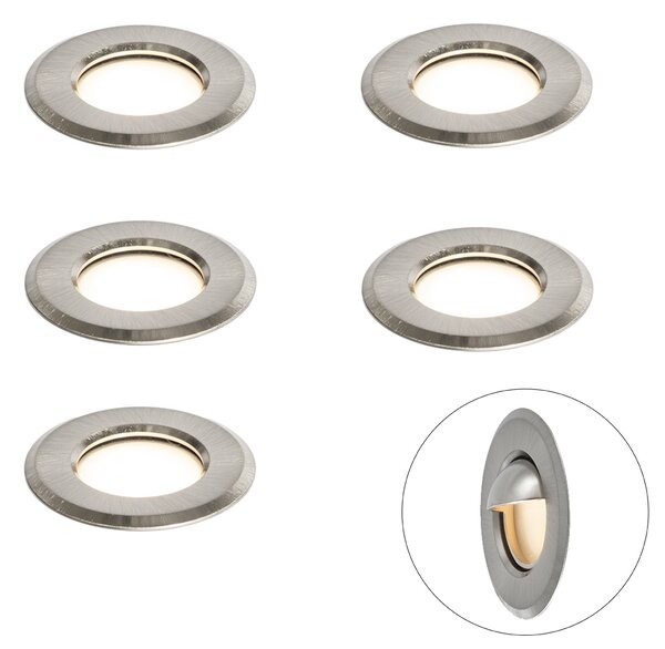Set od 5 modernih ugradbenih reflektora aluminijski uklj. LED IP67 - Linsey