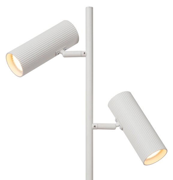Lucide Podna lampa Clubs, podesiva, bijela, metal, 140 cm, GU10, Bijela, Dnevni boravak/blagovaonica, Metal