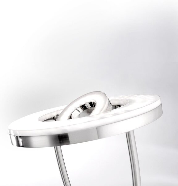 JUST LIGHT. GmbH LED podna lampa Helia sa svjetlom za čitanje, čelik, prigušiva, Metalik, Dnevni boravak/blagovaonica, Metal, Svjetlo za čitanje