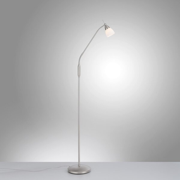 Paul Neuhaus podna lampa Pino, srebrna, 163 cm, prigušiva, G9, prigušiva, Metalik, Dnevni boravak/blagovaonica, Metal, Svjetlo za čitanje