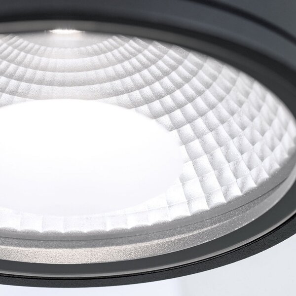 ORION LED stropni reflektor Sputnik IP65 Ø 14,5 cm crni, Crno, kupaonica, Metal, Vanjski reflektor/šiljak za tlo