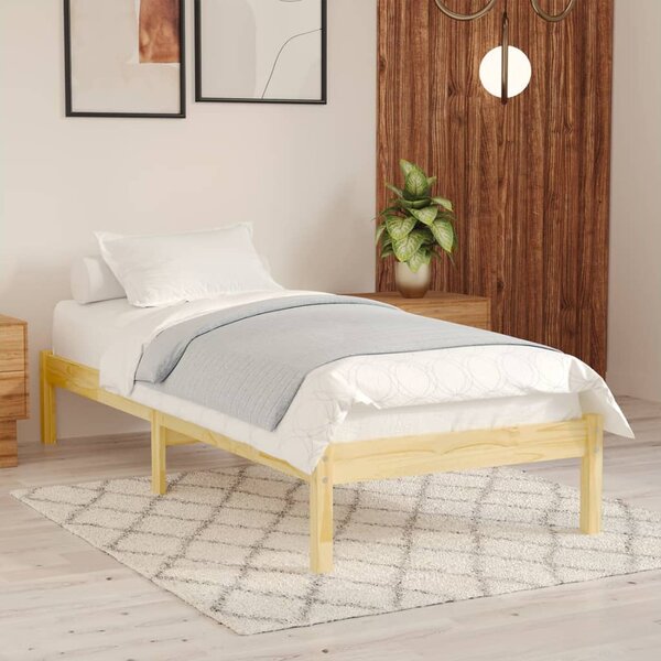 VidaXL Okvir za krevet od masivne borovine 75x190 cm UK jednokrevetni