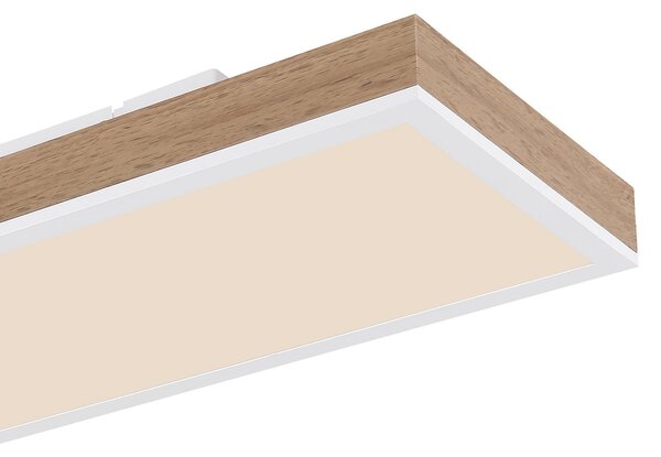 Globo Doro LED stropna lampa, dužina 80 cm, tamno drvo, CCT, prigušiva, Drvo, Dnevni boravak/blagovaonica, Metal
