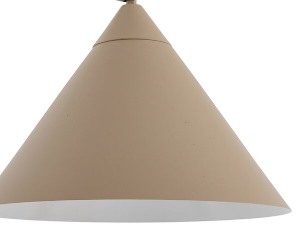 Lindby lučna lampa Triangolo, bež, visina 195 cm, metal, E27, Bež, Dnevni boravak/blagovaonica, Metal