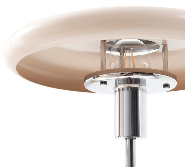 Lindby Branford podna lampa, retro, bež, metal/travertin, Bež, Dnevni boravak/blagovaonica, Metal
