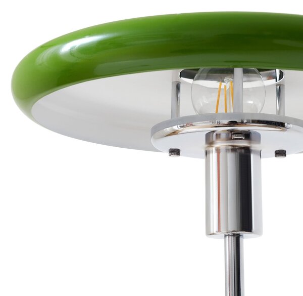 Lindby Branford podna lampa, retro, zelena, metal/mramor, Zelena, Dnevni boravak/blagovaonica, Metal