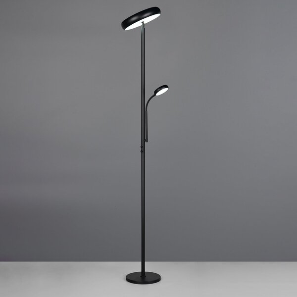 Reality Leuchten LED podna lampa Palermo, mat crna, daljinski upravljač, memorija, prigušiva, Crno, Dnevni boravak/blagovaonica, Metal