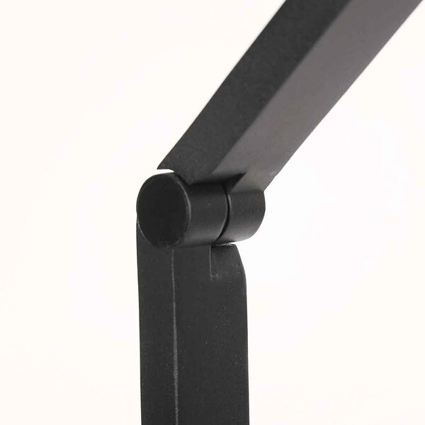Steinhauer LED podna lampa Ringlux, crna, metalna, podesiva, prigušiva, Crno, Dnevni boravak/blagovaonica, Metal