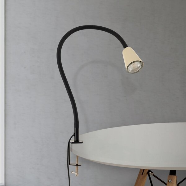 ORION Stolna lampa Dotty, kaki, visina 65 cm, stezaljka, GU10, Bež, Dnevni boravak/blagovaonica, Metal