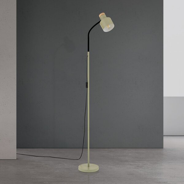 ORION Podna lampa Gili, čelik, svijetlozelena, visina 150 cm, E27, Zelena, Dnevni boravak/blagovaonica, Metal, Svjetlo za čitanje