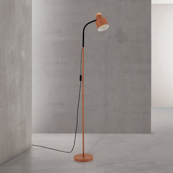 ORION Podna lampa Gili, čelik, koraljno crvena, visina 150 cm, E27, Crvena, Dnevni boravak/blagovaonica, Metal, Svjetlo za čitanje