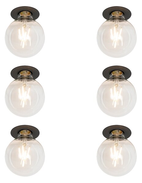 Set od 6 modernih ugradbenih reflektora crni - Insight
