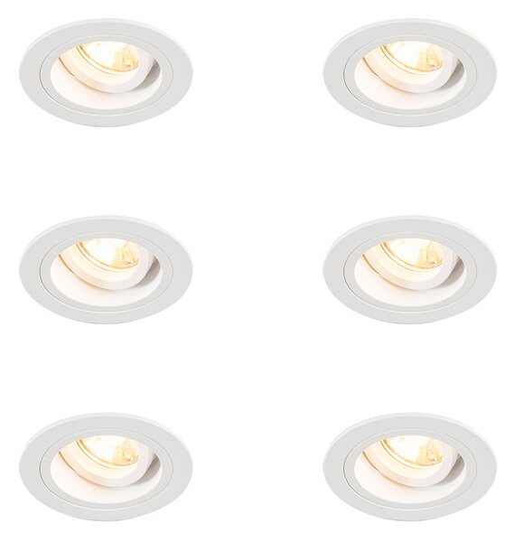 Set od 6 ugradbenih reflektora okrugli bijeli podesivi - Chuck