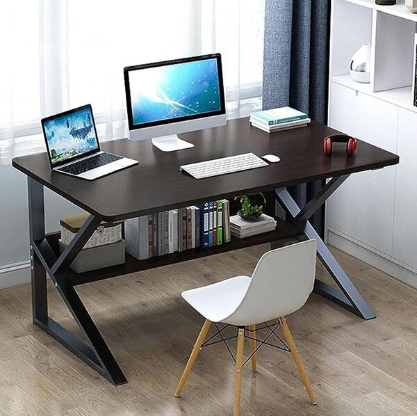 Radni stol s policom SHAPE 80x40 cm, crni