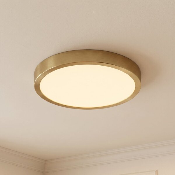 Lindby Sorela LED stropna svjetiljka, Ø 24 cm, zlatna, dimabilna, prigušiva, Zlato / mjed, Dnevni boravak/blagovaonica, Metal