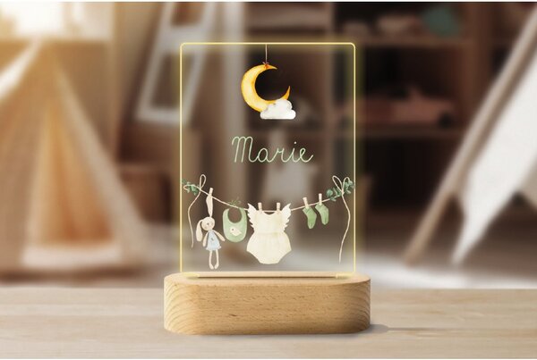 ATMOWOOD Šarena LED lampa s imenom - mjesec
