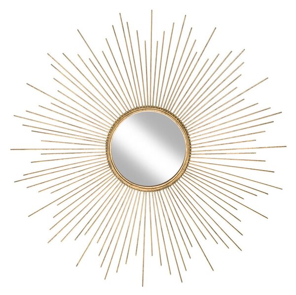 Zidno ogledalo s metalnim okvirom u zlatnoj boji Westwing Collection Ella, ø 104 cm