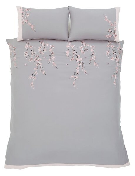 Ružičasto-siva posteljina Catherine Lansfield Blossom, 220 x 230 cm