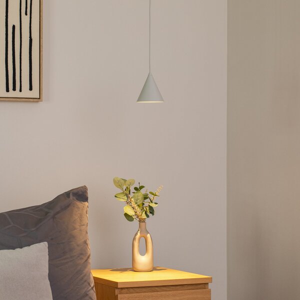 Nowodvorski Lighting ZENITH viseća svjetiljka, svijetlosiva, Ø 11 cm, metal, GU10, prigušiva, Sivo, Dnevni boravak/blagovaonica, Metal