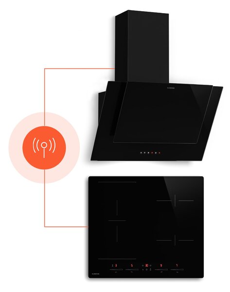 Klarstein Indukcijska ploča za kuhanje HaloSync s napom | 4 zone za kuhanje | 8400 W | 632 m³/h | 60 cm