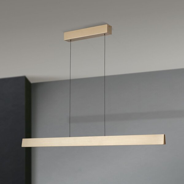 ORION Viseća LED lampa Tara, zlatne boje, dužina 120 cm, aluminij/čelik, prigušiva, Zlato / mjed, Dnevni boravak/blagovaonica, Metal