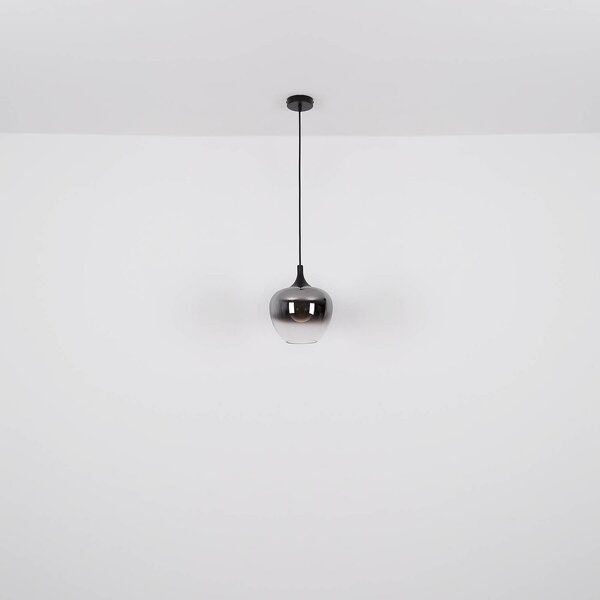 Globo Maxy viseća lampa, Ø 29 cm, dimno siva, staklo, prigušiva, Sivo, Dnevni boravak/blagovaonica, Staklo
