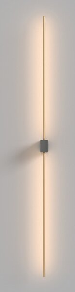 Maytoni LED zidna svjetiljka Pars, 105 cm, crna/zlatna, aluminij, Crno, Dnevni boravak/blagovaonica, Aluminij