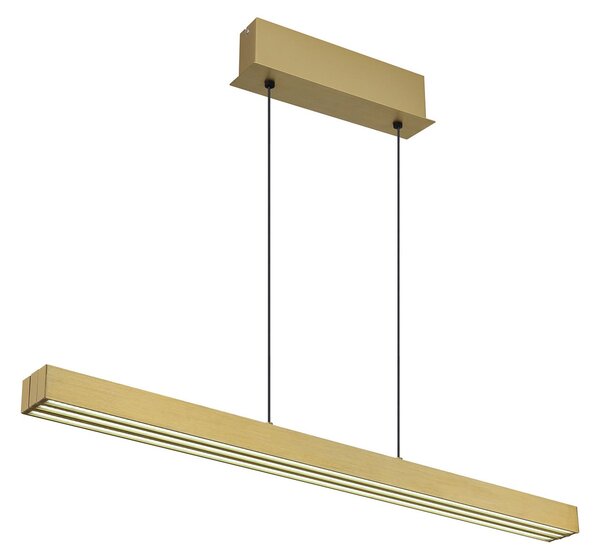 Globo Ethan LED viseća lampa, boje mesinga, 150 cm, produžna, prigušiva, Zlato / mjed, Dnevni boravak/blagovaonica, Aluminij