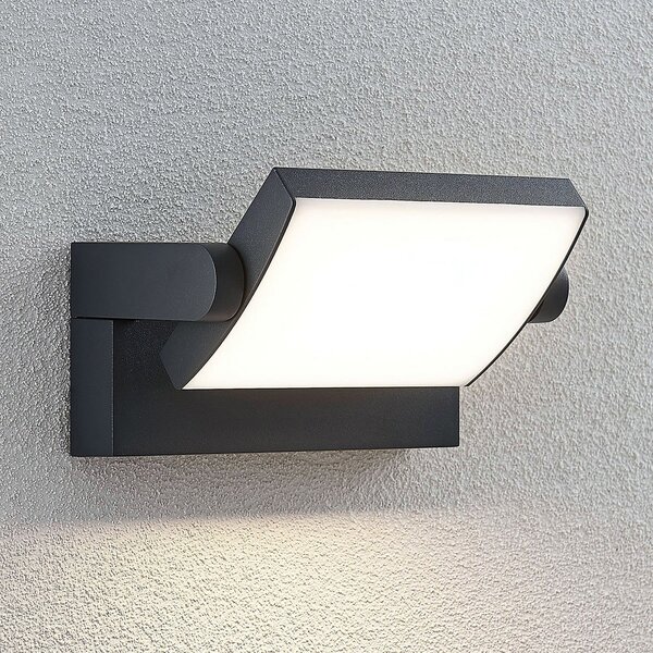 Lindby LED vanjska zidna svjetiljka Sherin, set od 2 komada, rotirajuća, Crno, Aluminij