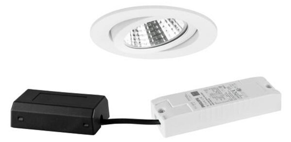 BRUMBERG BB03 ugradbena DALI priključna kutija, strukturirana bijela, prigušiva, Bijela, Područje hodnika, Aluminij, Okrugla ugradna svjetla