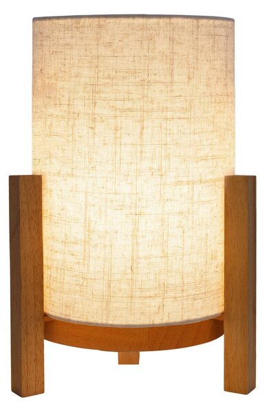 Näve LED stolna lampa Madita, visina 32 cm, natural/lan, prigušiva, Drvo, Dnevni boravak/blagovaonica, Drvo