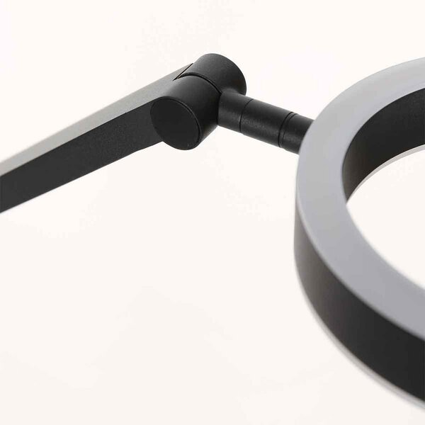 Steinhauer LED stolna lampa Ringlux, crna, metalna, podesiva, prigušiva, Crno, Dnevni boravak/blagovaonica, Metal