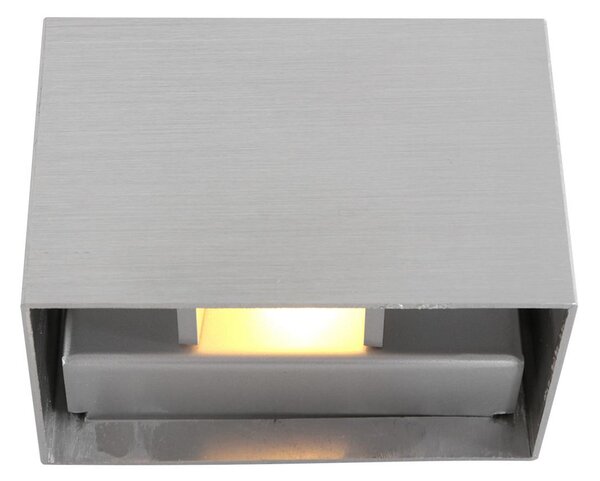 Steinhauer LED zidna svjetiljka Muro 3365, čelično siva, kvadratna, G9, 2700 K, prigušiva, Metalik, Dnevni boravak/blagovaonica, Metal, Zidna utičnica iznad/dolje