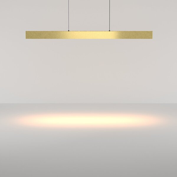 Maytoni LED viseća svjetiljka Ephoria, mesing, aluminij, duljina 116 cm, prigušiva, Zlato / mjed, Dnevni boravak/blagovaonica, Aluminij